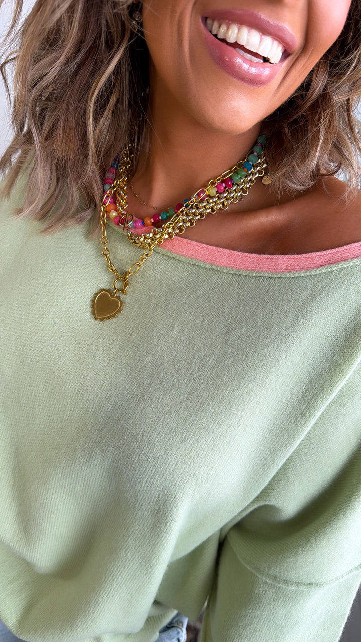 Watermelon Sugar Sweater, Matcha/Melon