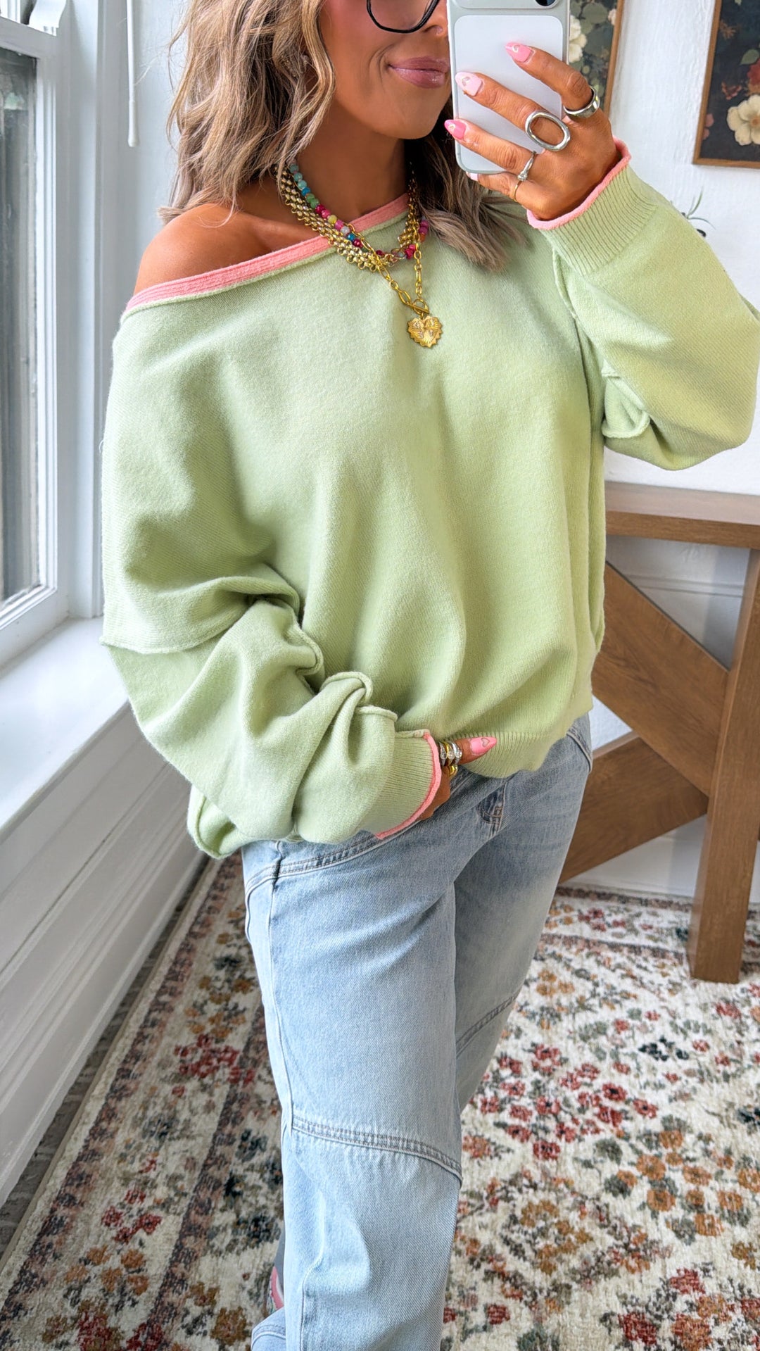 Watermelon Sugar Sweater, Matcha/Melon