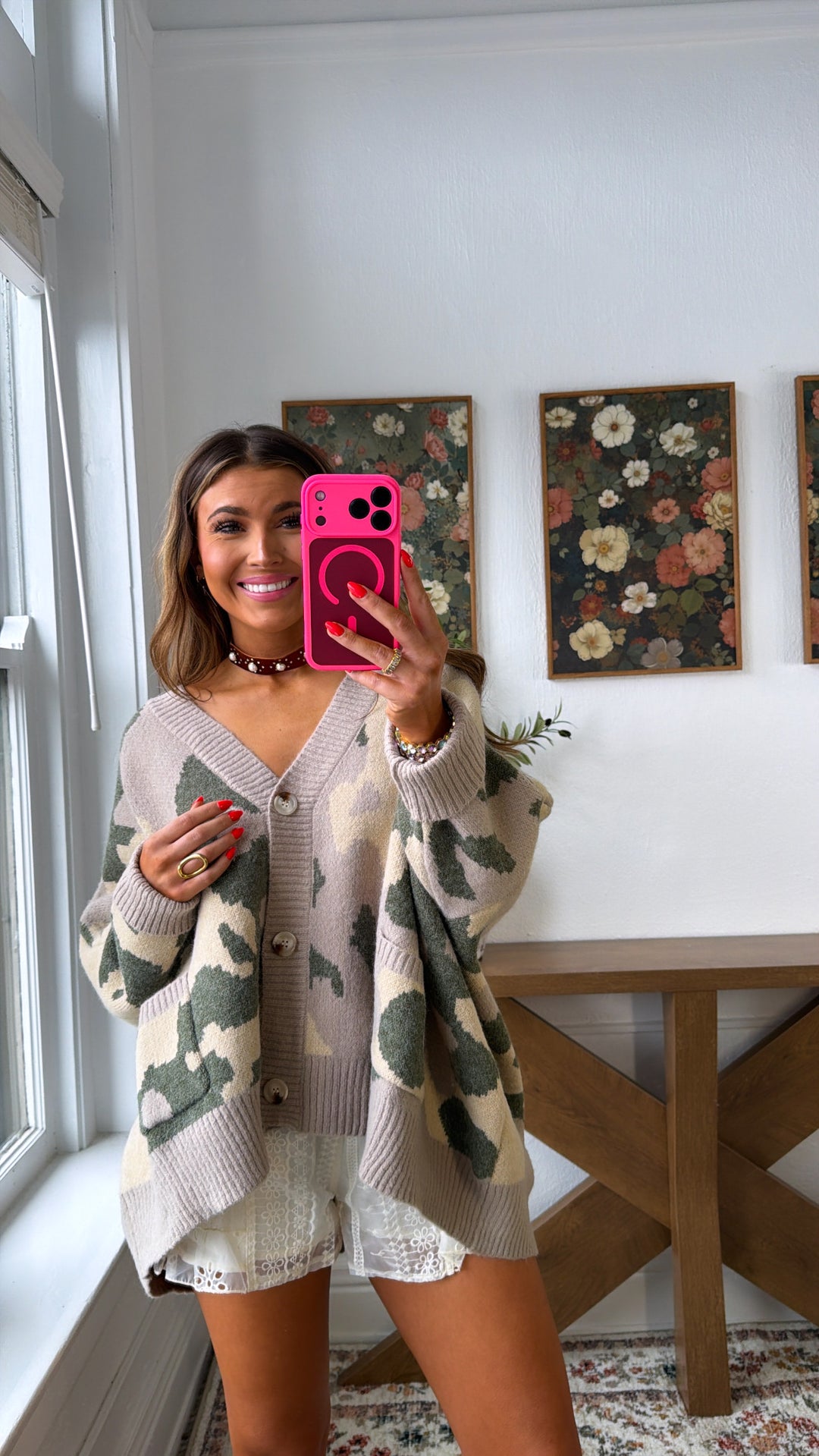 Camo Chill Cardigan, Taupe