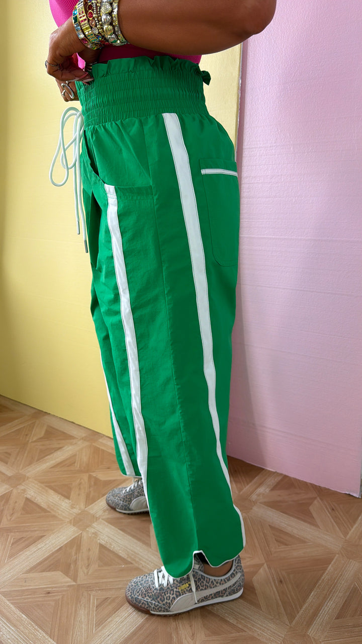 WindBreaker Contrasted Pant, Green/White