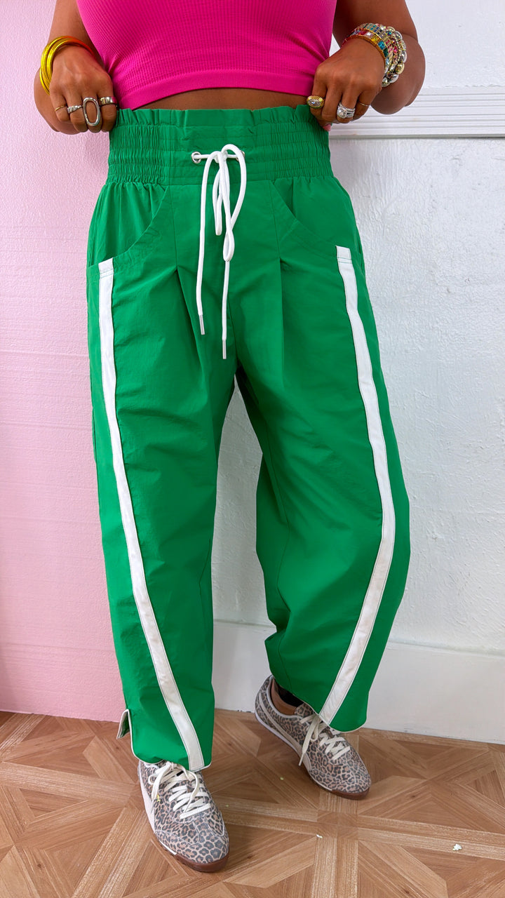 WindBreaker Contrasted Pant, Green/White
