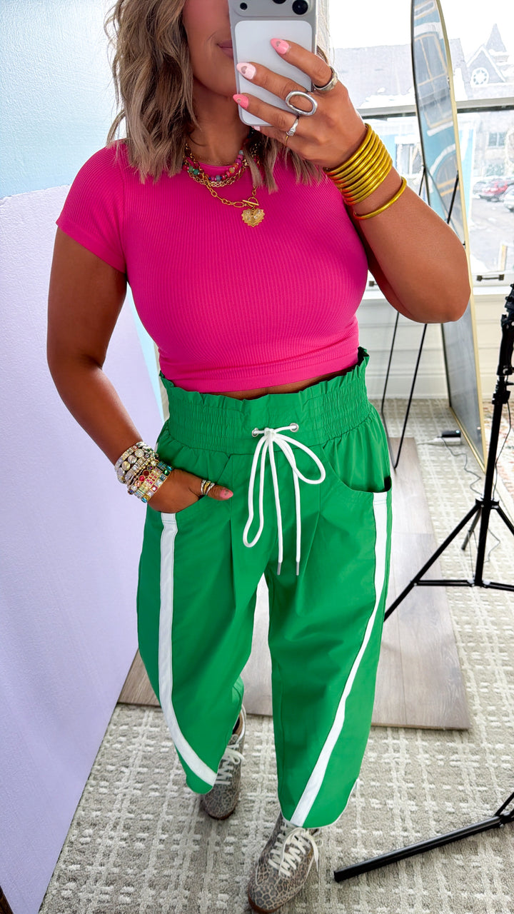 Ribbed Cropped Baby Tee, Aloha Pink