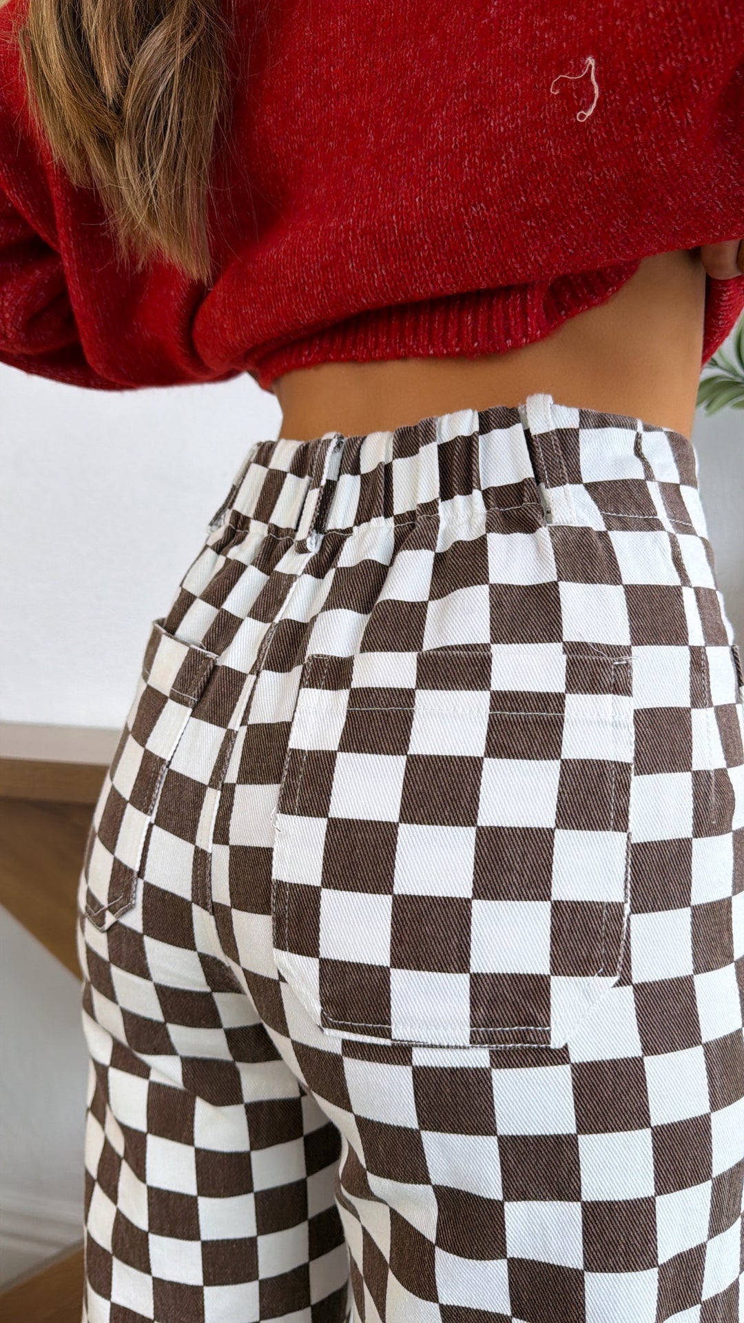 Finish Line Checkered Pant, Brown