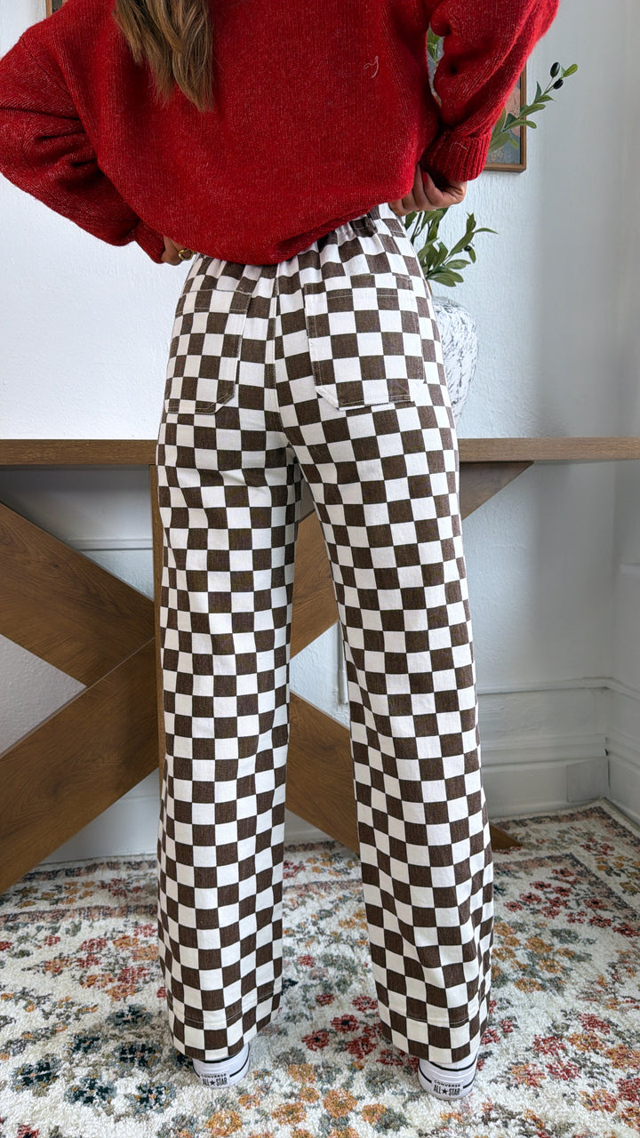Finish Line Checkered Pant, Brown