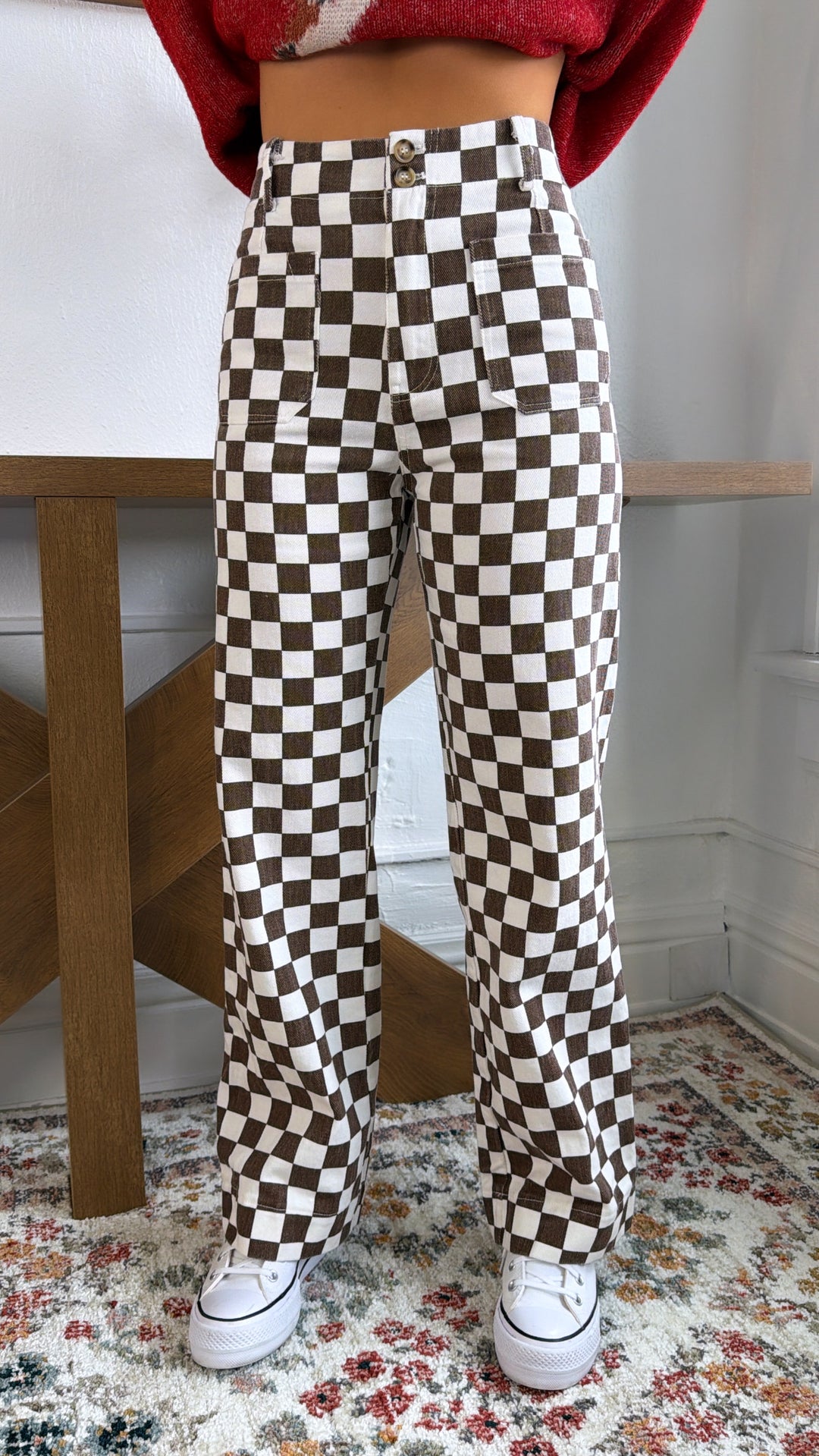Finish Line Checkered Pant, Brown