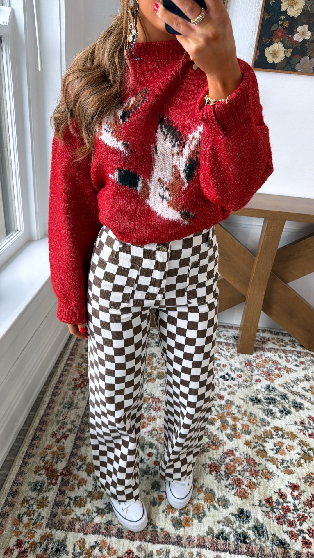 Finish Line Checkered Pant, Brown