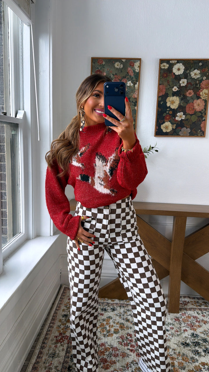 Finish Line Checkered Pant, Brown