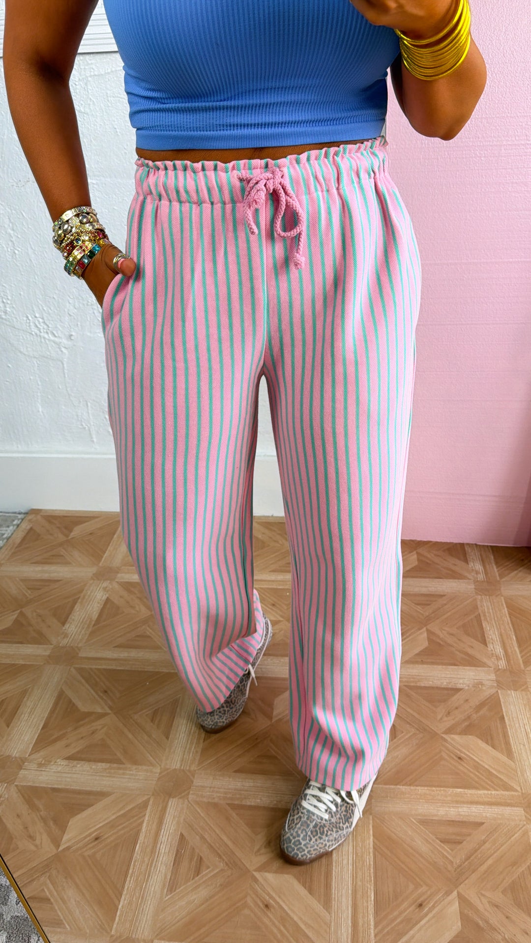 Candy Cloud Striped Pant, Pink/Mint