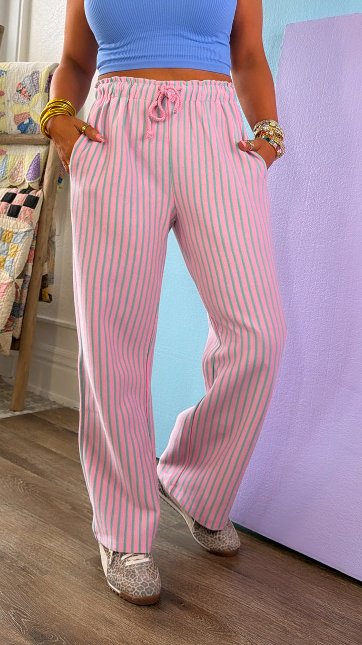Candy Cloud Striped Pant, Pink/Mint