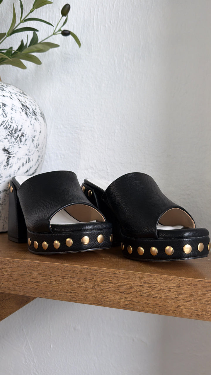 The Dalia Studded Platform Clog, Black