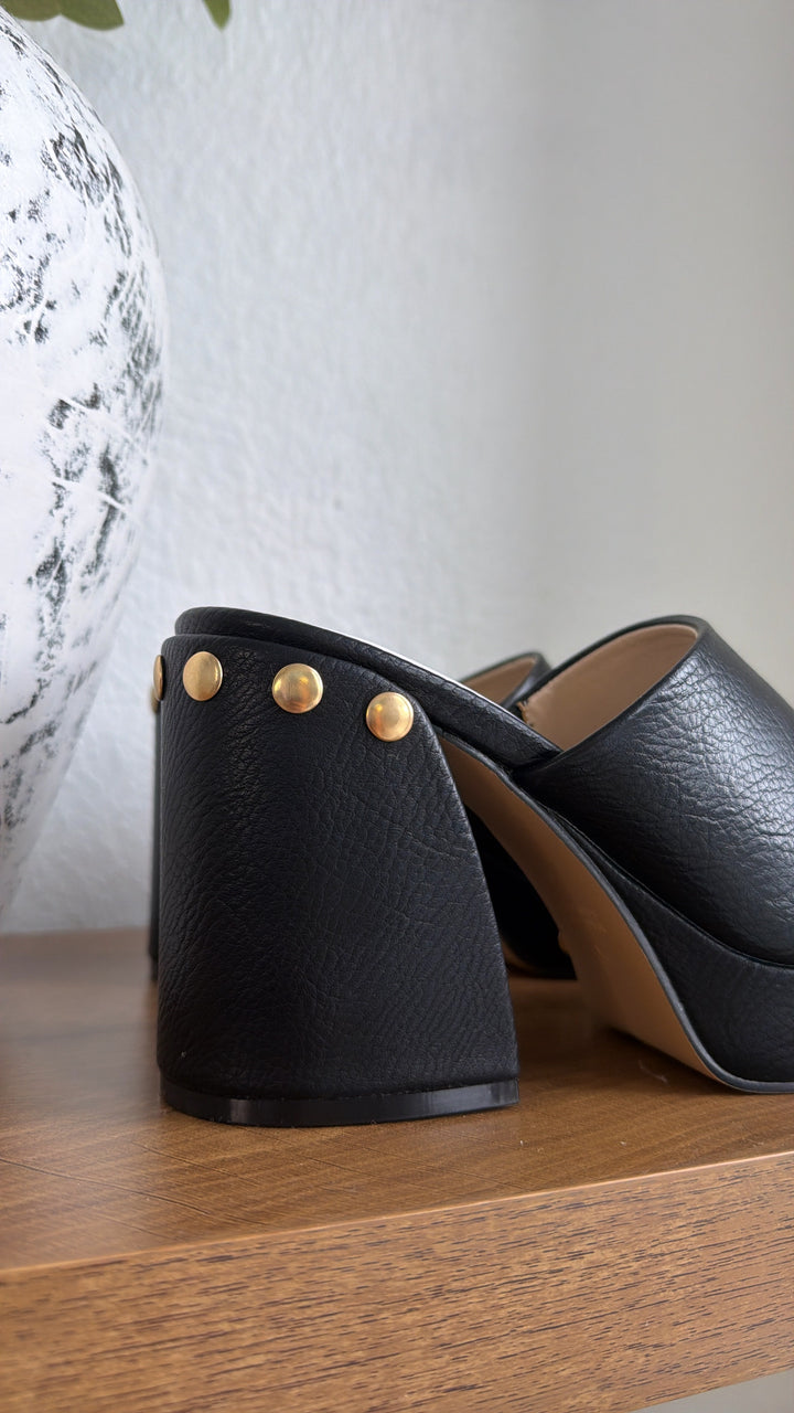 The Dalia Studded Platform Clog, Black