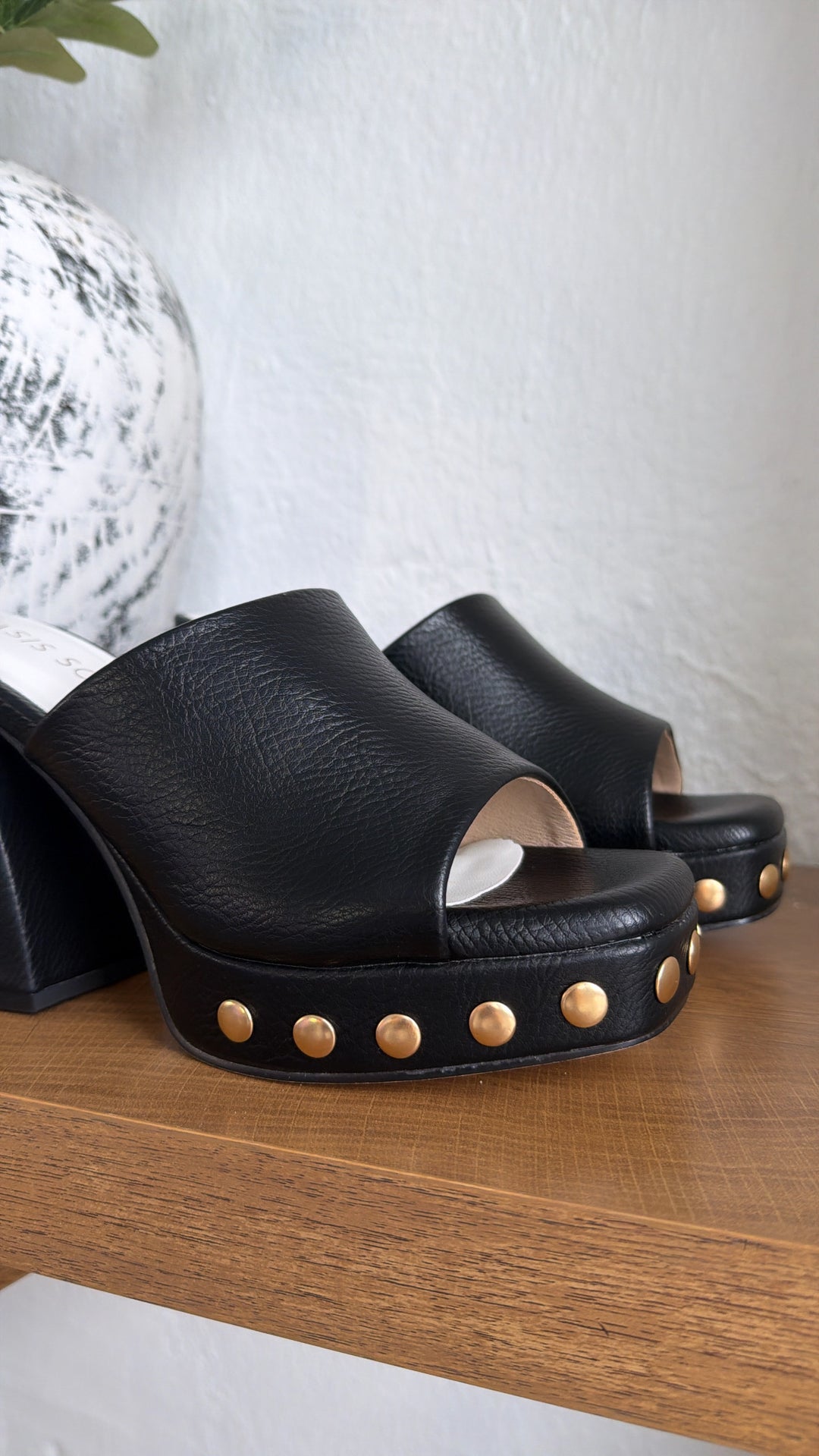 The Dalia Studded Platform Clog, Black
