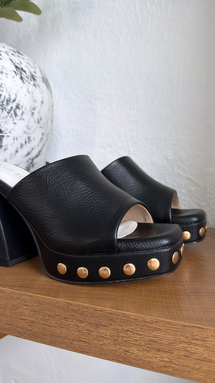 The Dalia Studded Platform Clog, Black