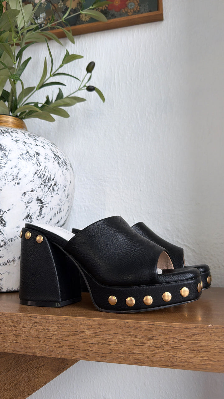 The Dalia Studded Platform Clog, Black