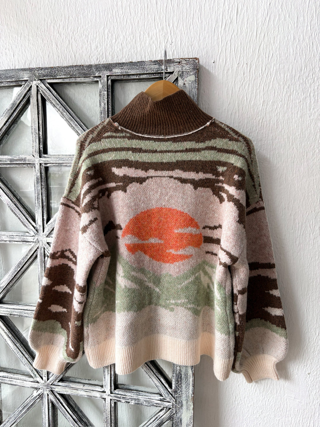 Mountain Top Cozy Quarter Zip, Mocha Multi