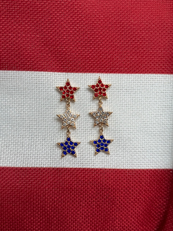 Multi Star Earring, Gold/Multi