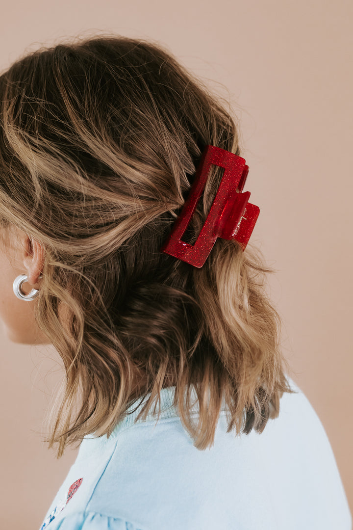 Solid Red Hair Clip