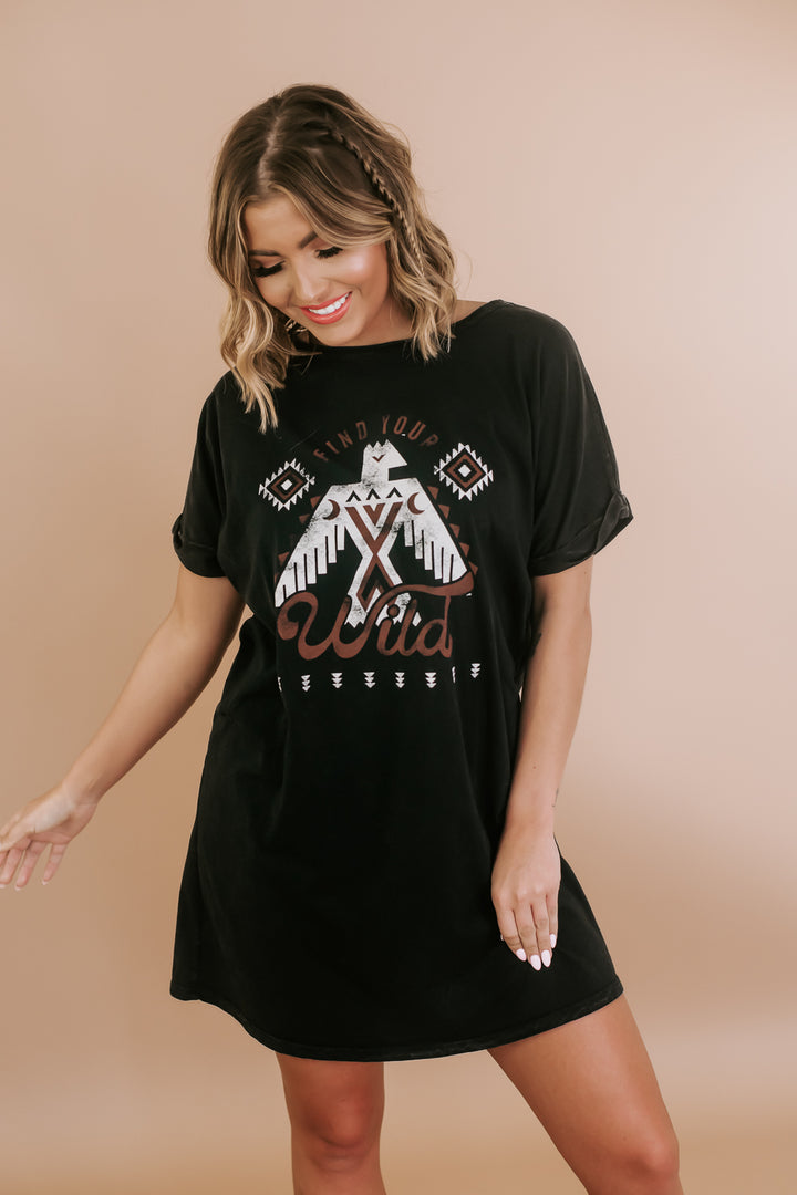 Find Your Wild Graphic Tee Dress