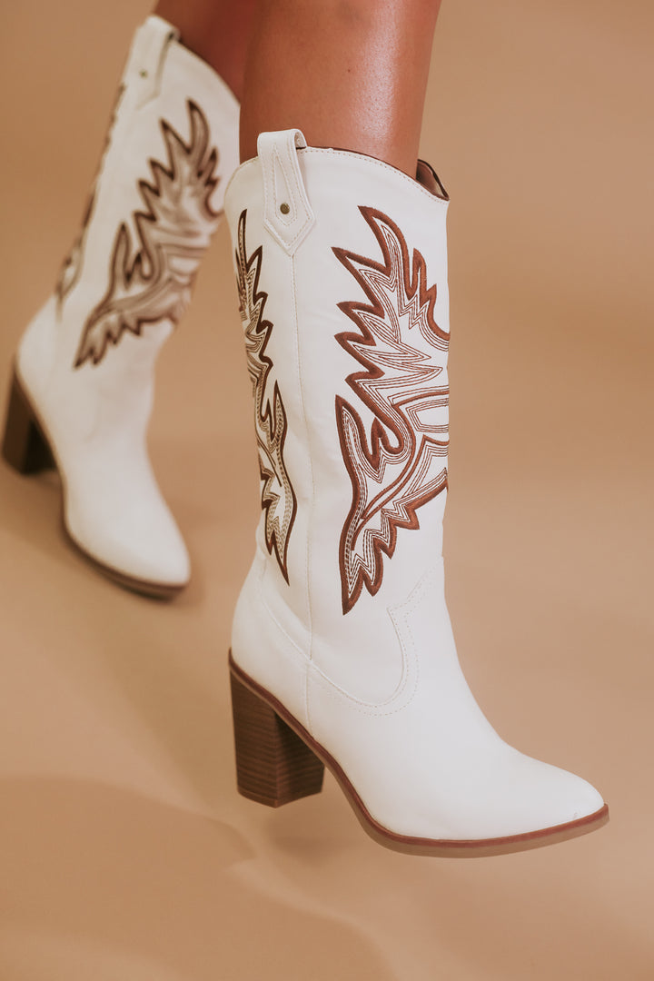 Western Revival Boot, White
