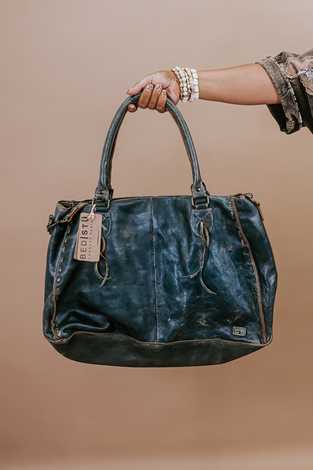Rockaway Leather Tote, Dark Teal Lux – Everyday Chic Boutique