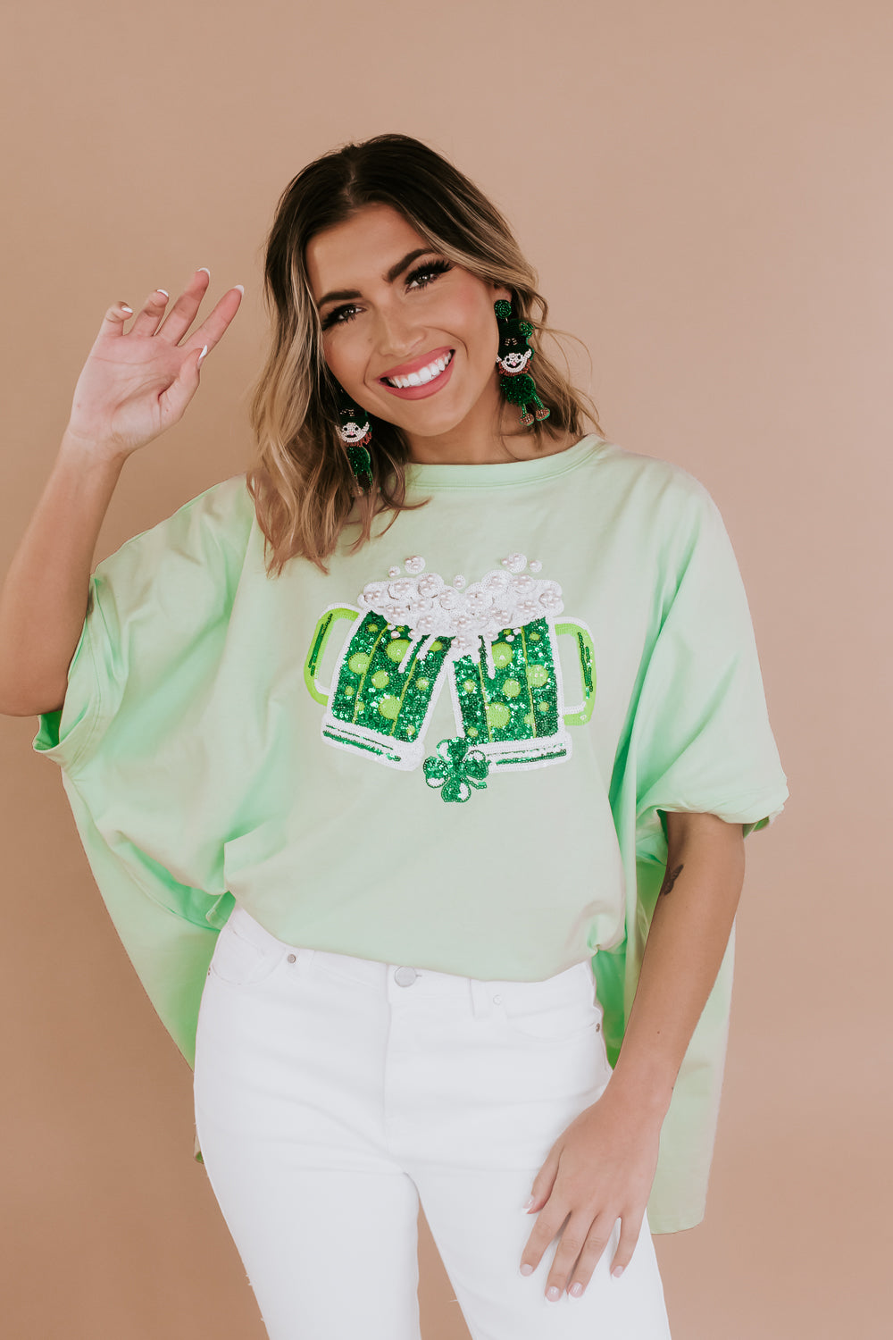 St. Patricks day sequin top, Sequin top, St. Pattys day graphic tee, 