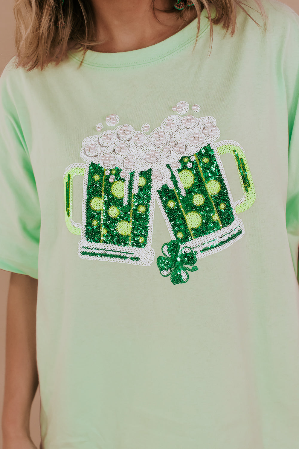 St.Patricks Day Sequin Top, Green