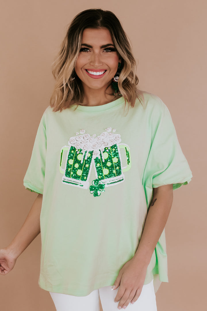 St.Patricks Day Sequin Top, Green