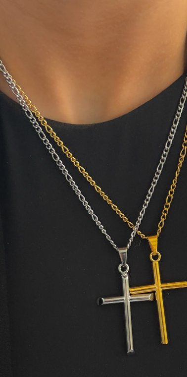 Large Cross Necklace, Gold