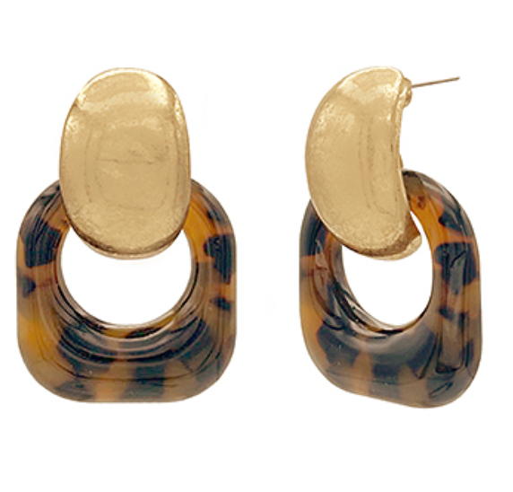 Tortoise Square Hoops