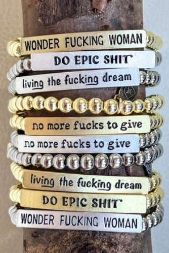 Wonder Woman Bracelet, Gold Bead