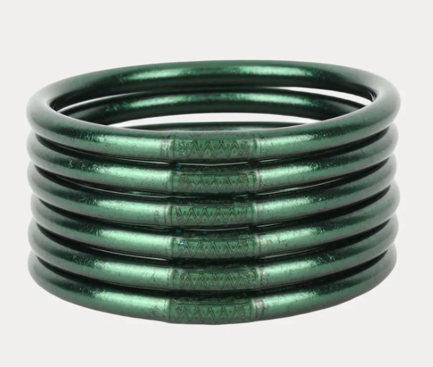 BuDhaGirl: Frond All Weather Bangle (Set of 6)- Serenity Prayer