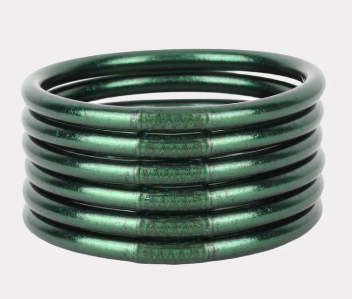 BuDhaGirl: Frond All Weather Bangle (Set of 6)- Serenity Prayer