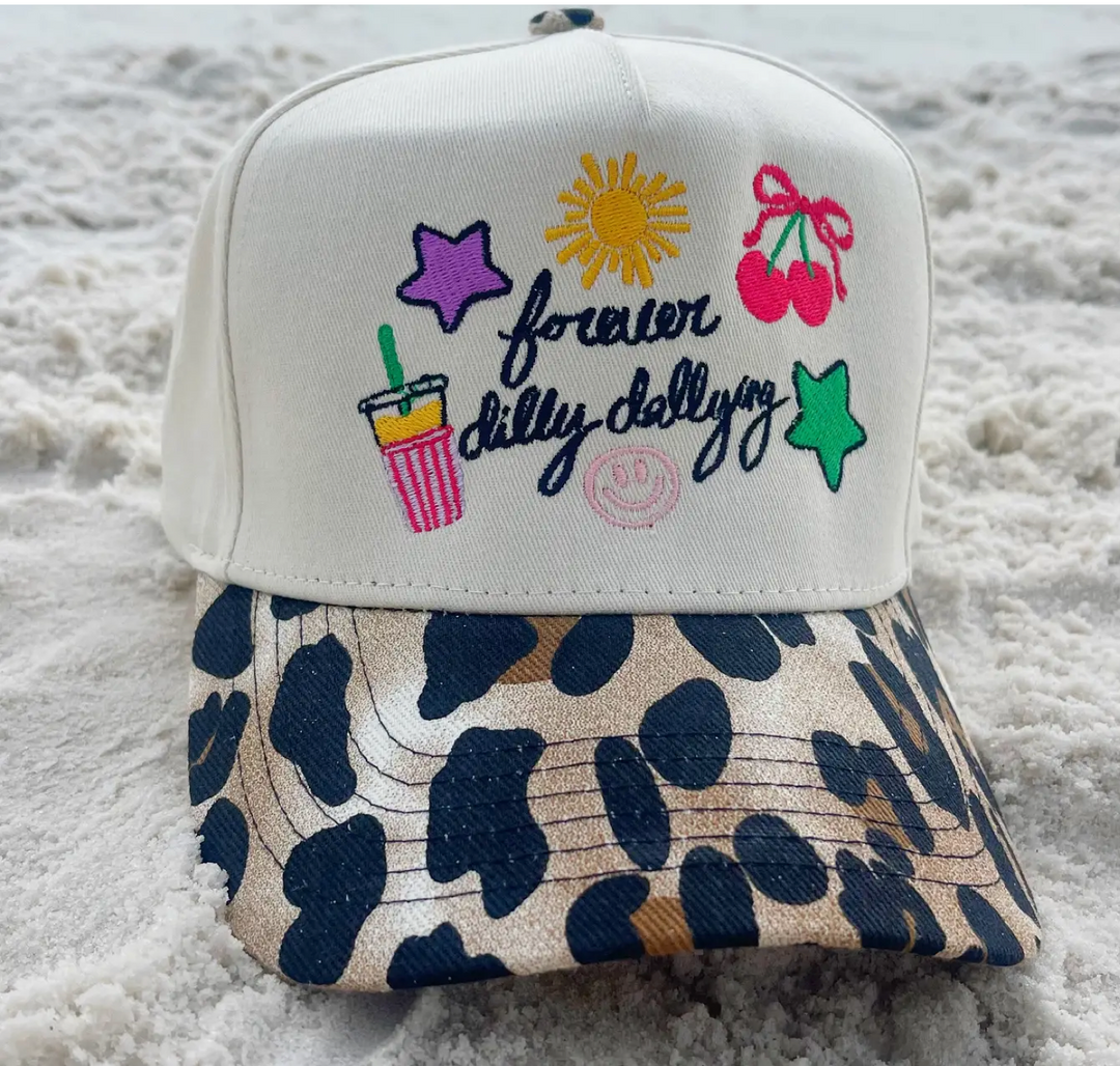 Forever Dilly Dalling Leopard Trucker Hat