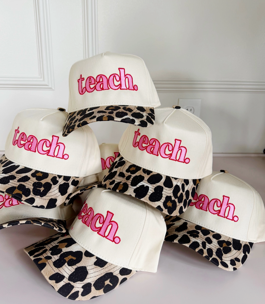 Teach Trucker Hat, Leopard