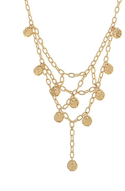Coined Chain Necklace, 2-Toned