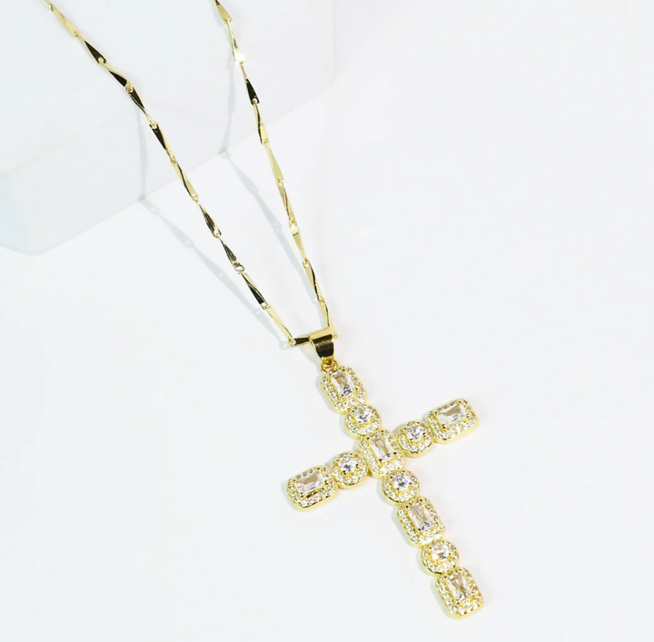 Heavenly Gold Cross Necklace