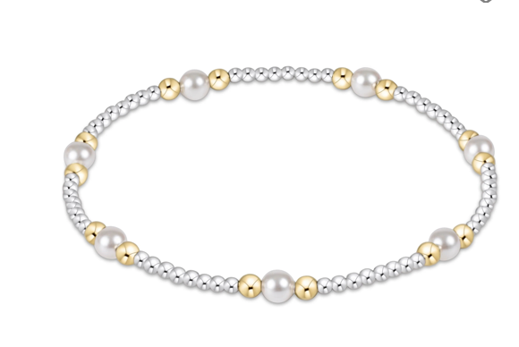 ENEWTON: Purpose Pearl 5mm Mixed Metal  Bracelet