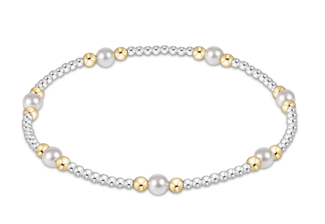 ENEWTON: Purpose Pearl 4mm Mixed Metal  Bracelet
