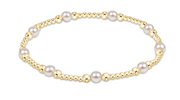 ENEWTON: Purpose Pearl 4mm Gold Bracelet