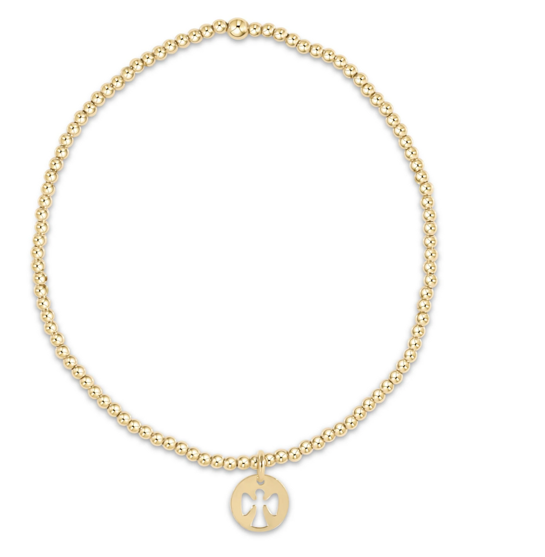ENEWTON: Classic Gold 2mm Bracelet - Guardian Angel Small Gold Disc