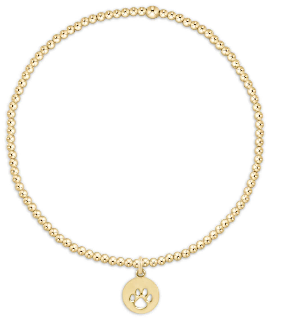 ENEWTON: Classic Gold 2mm Bracelet - Paw Print Small Gold Disc