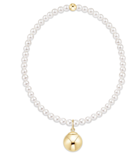 ENEWTON: Classic Pearl 3mm Bracelet - Classic Gold 10mm Charm