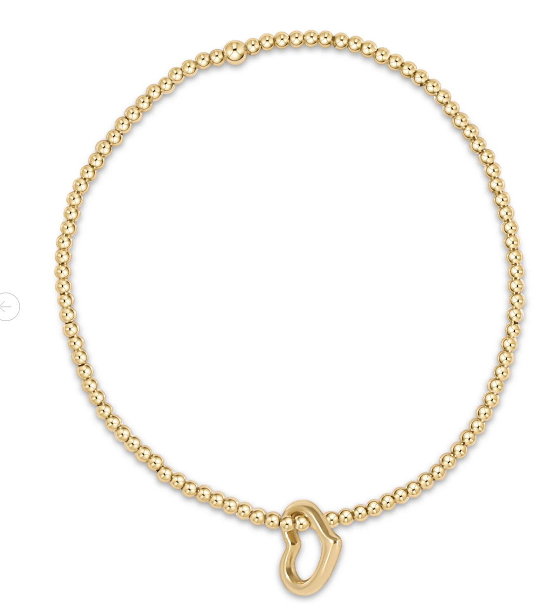 ENEWTON: Classic Gold 2.5mm Bracelet - Love  Gold Charm