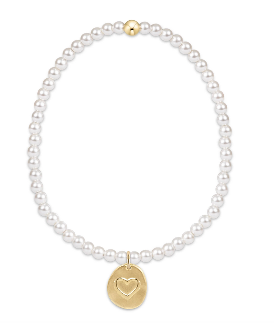 ENEWTON: Classic Pearl 3mm Bracelet - Inspire Love Small Gold Disc