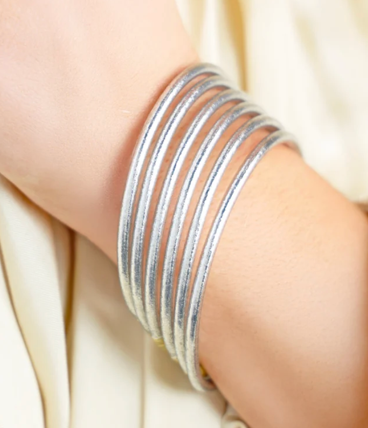 Silver Lumine All Weather Bangles® (Set of 6)