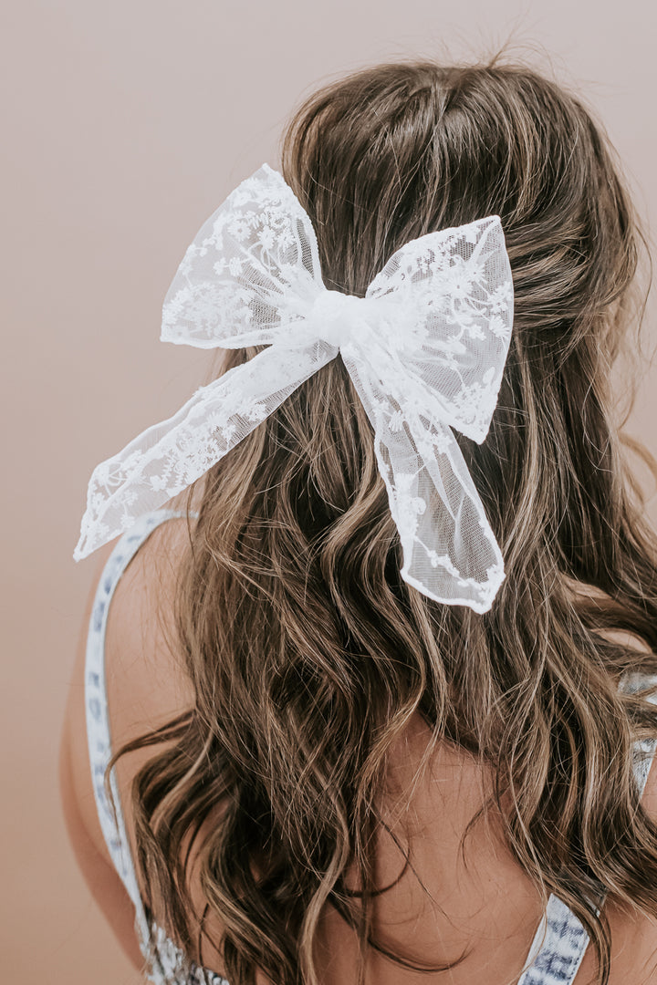 Lace Bow, White