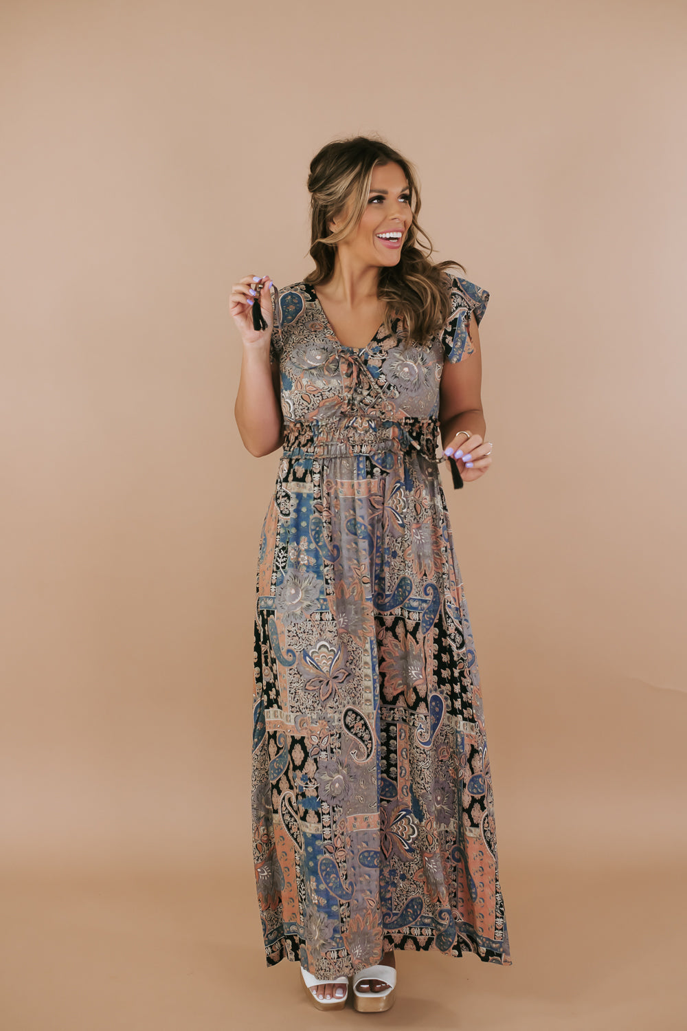 Spring maxi dress, boho maxi dress, boho spring, spring outfit inspo, spring fashion, spring easter dress 
