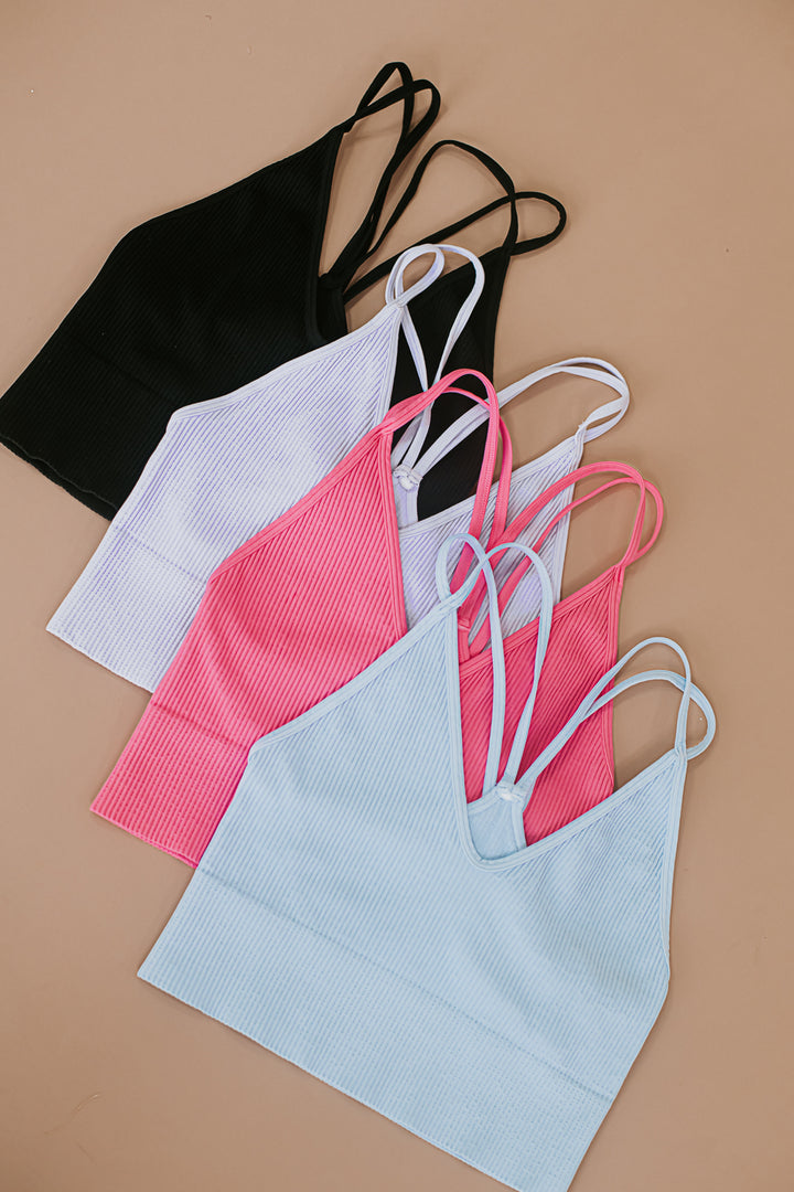 Strappy Cut Out Back Tank, Pink