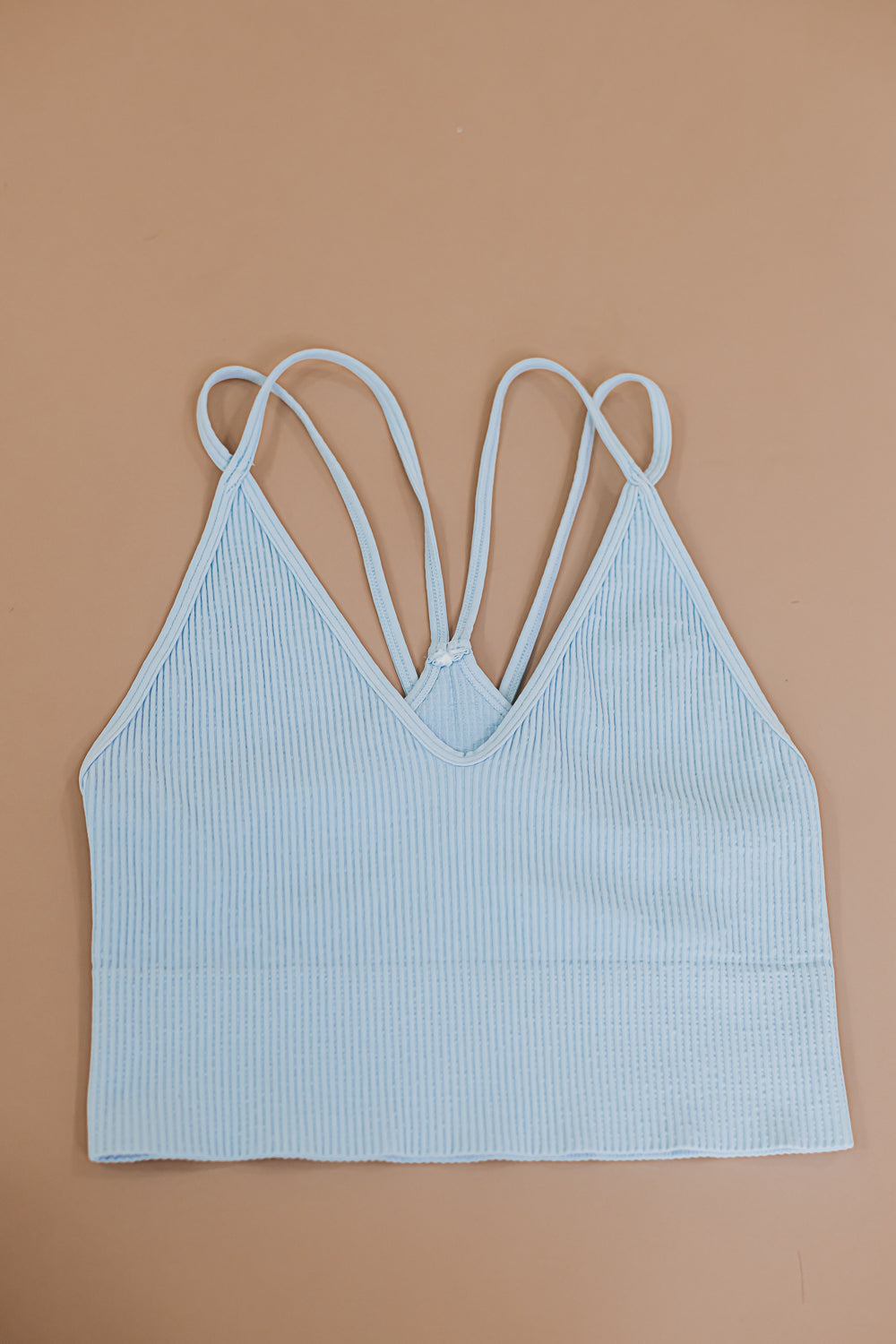 Strappy Cut Out Back Tank, Blue