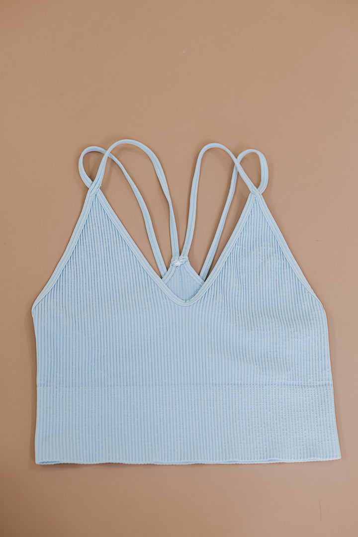 Strappy Cut Out Back Tank, Blue